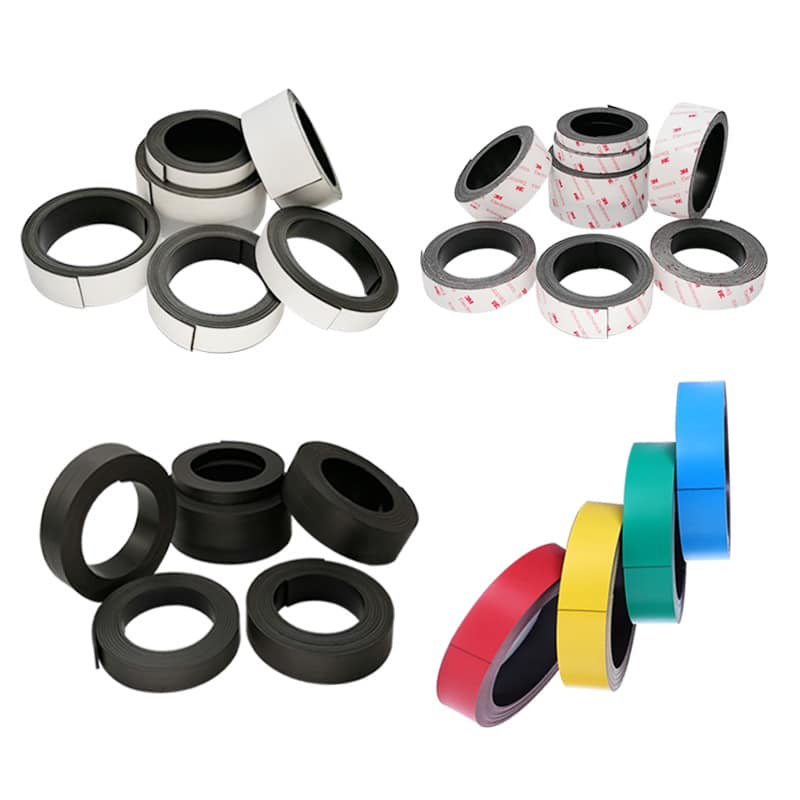 Super Strong Rubber Magnet Tape Magnetic Strip Band With 3M Adhesive Coating Flexible rubber magnet Strip  magnets for fridge