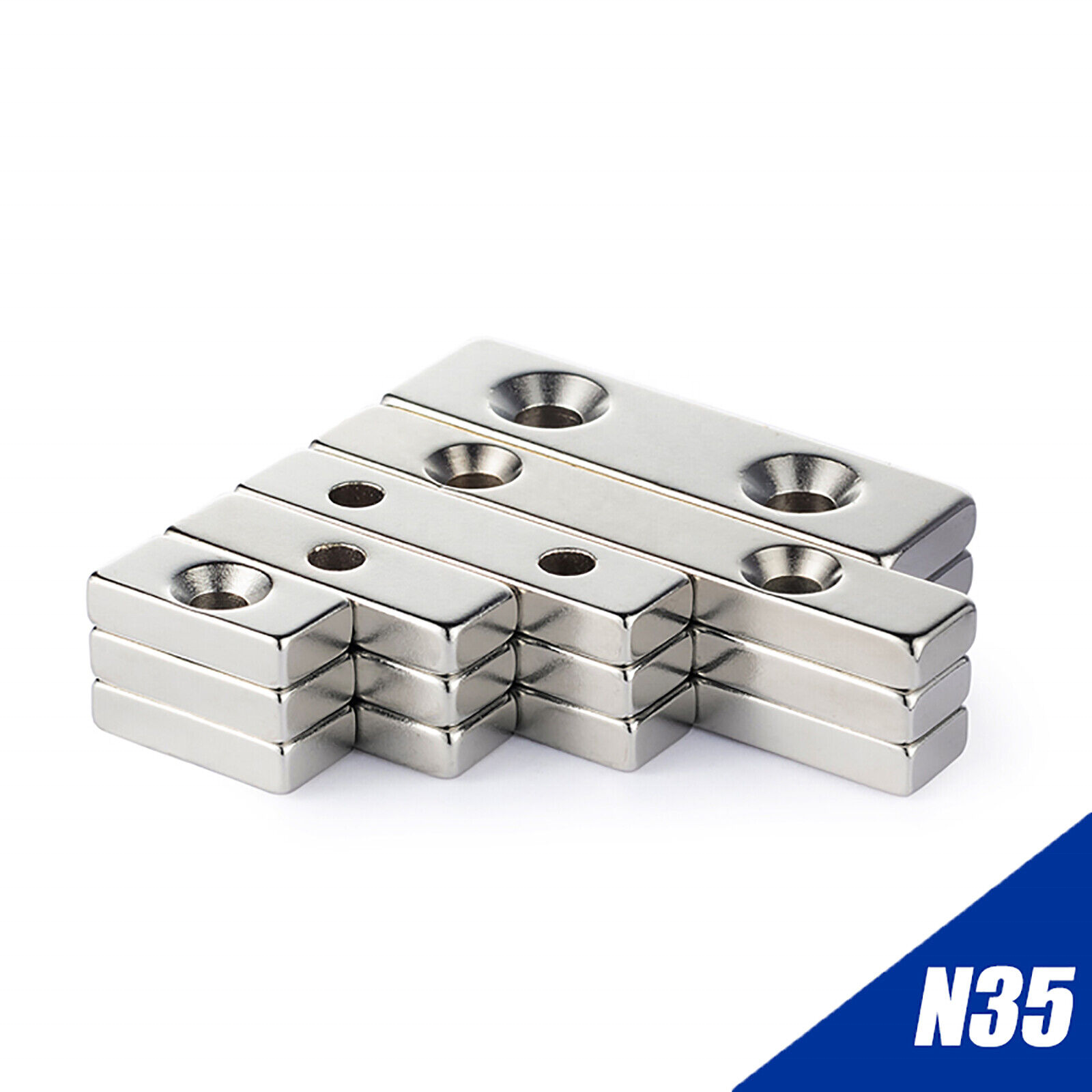 Manufacturer supply Rectangular Pot Channel Neodymium Magnet Industrial Permanent Block Countersunk Hole N52 Magnet