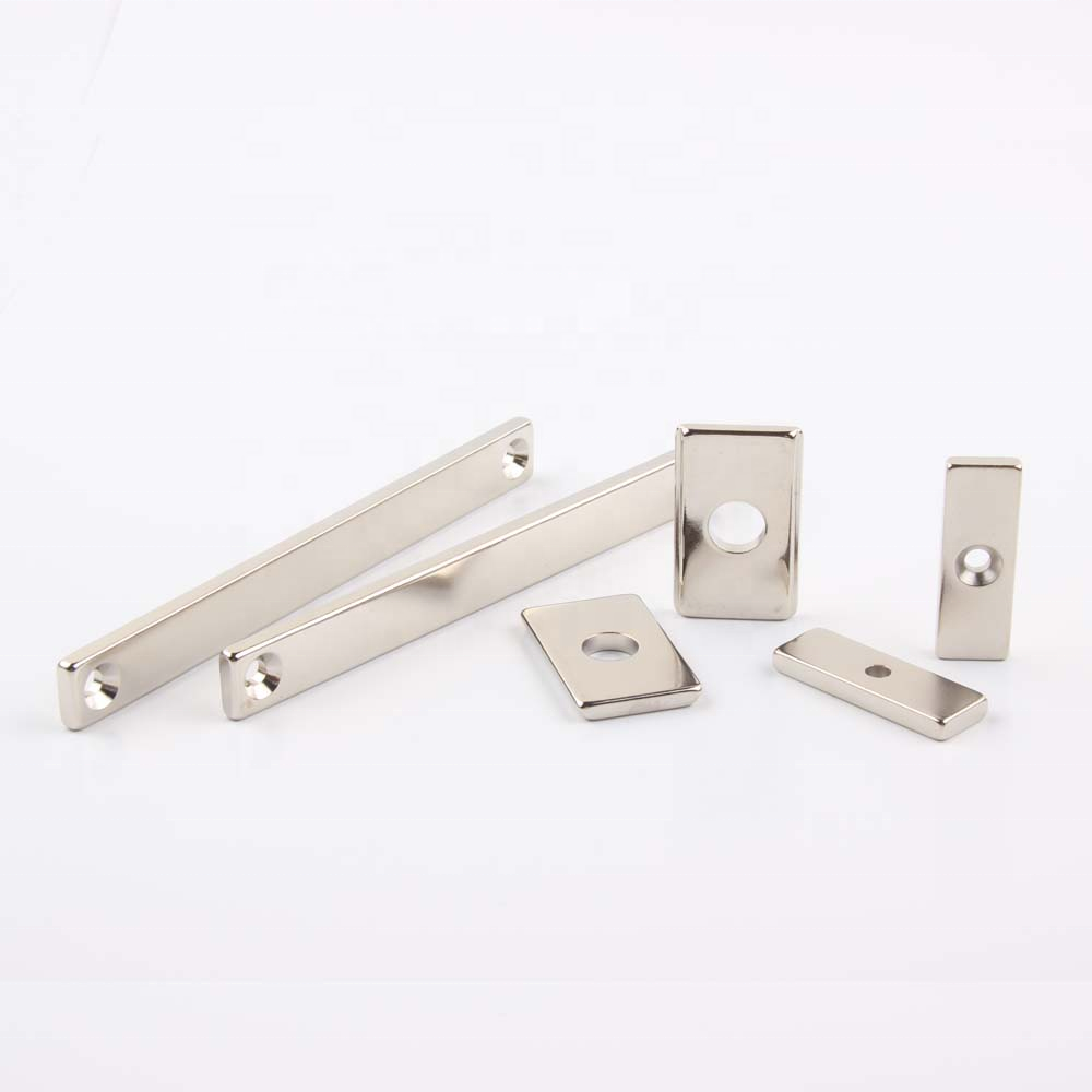 Manufacturer supply Rectangular Pot Channel Neodymium Magnet Industrial Permanent Block Countersunk Hole N52 Magnet