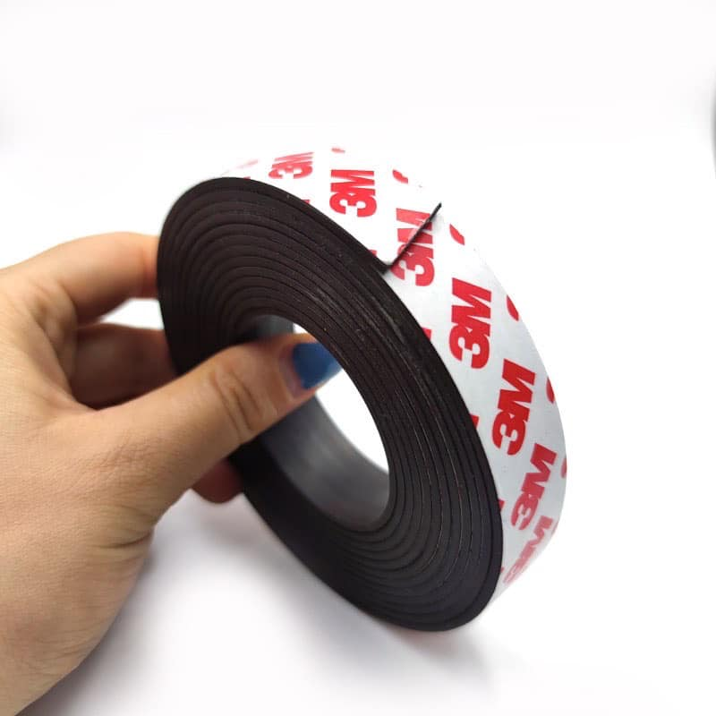 Super Strong Rubber Magnet Tape Magnetic Strip Band With 3M Adhesive Coating Flexible rubber magnet Strip  magnets for fridge