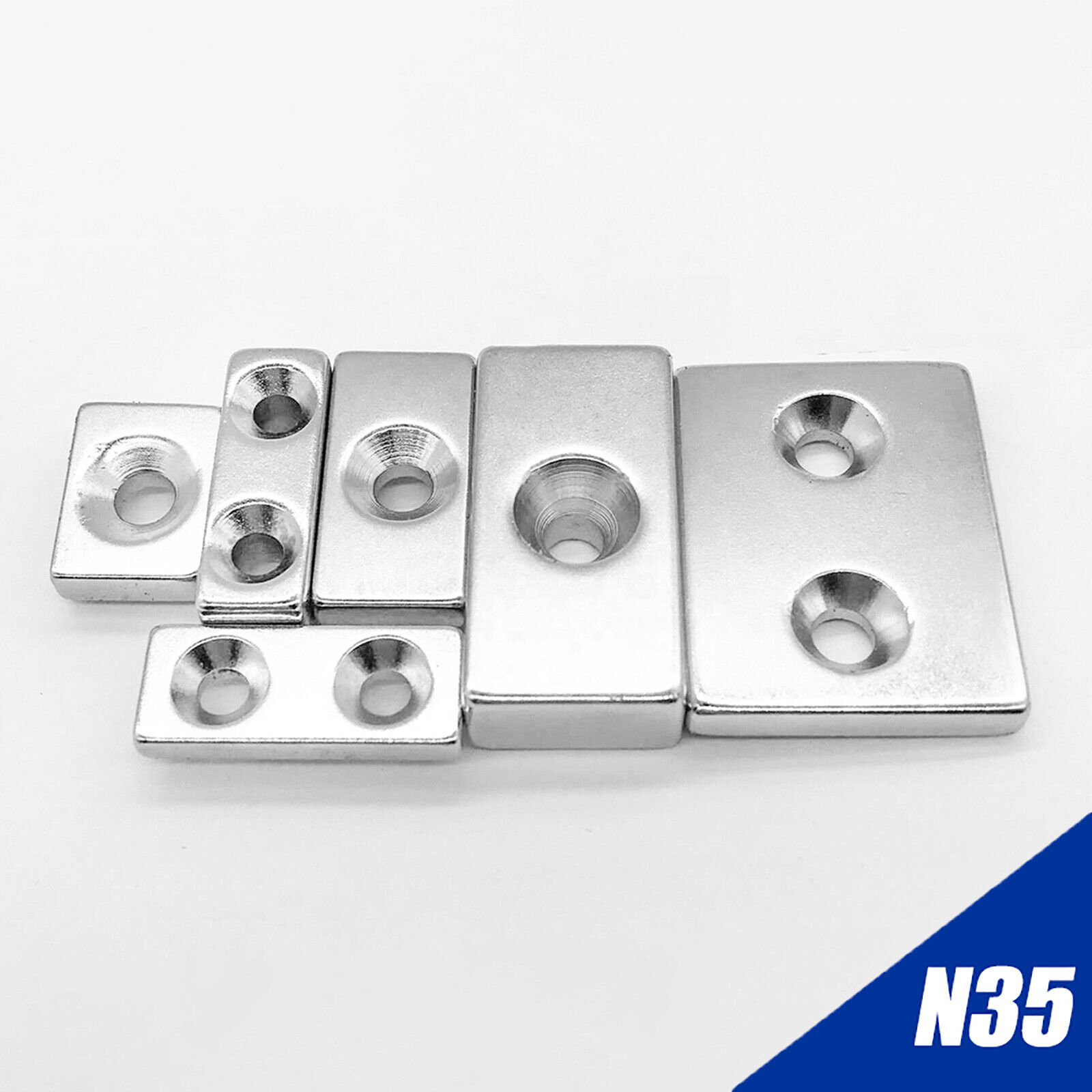 Manufacturer supply Rectangular Pot Channel Neodymium Magnet Industrial Permanent Block Countersunk Hole N52 Magnet