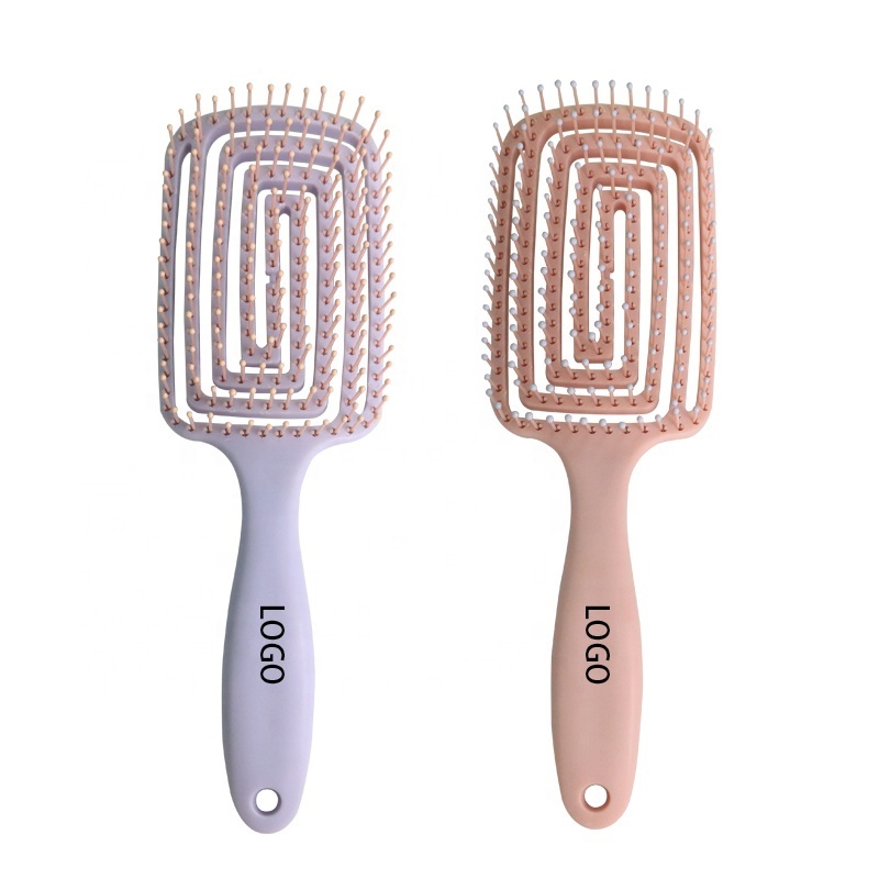 New arrival design curved nylon needle waterproof scalp massage detangling vent hair brush