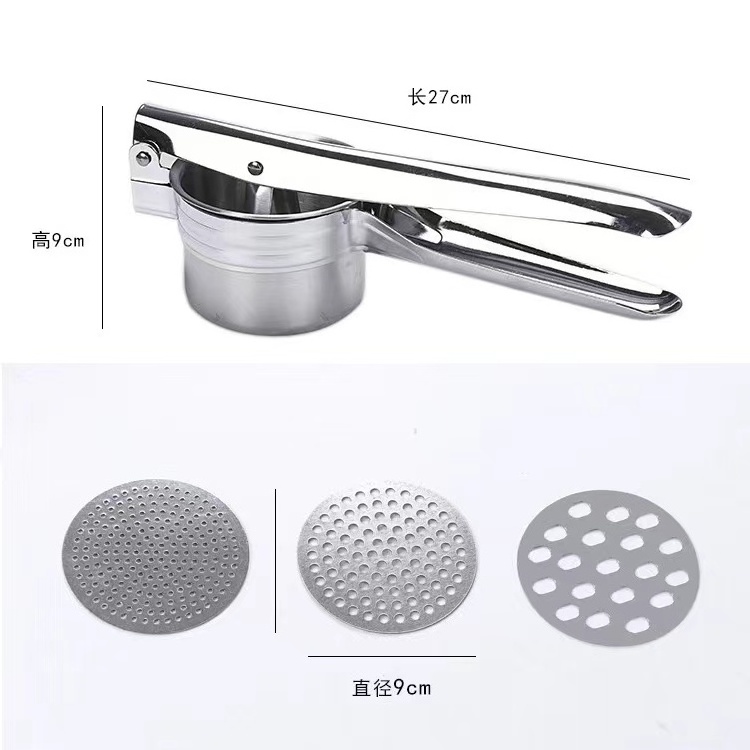 Masher Ricer Press Mashed Potatoes Stainless Steel Crushing Puree Fruit Vegetable Squeezer Juicer Press Maker Kitchen Tool