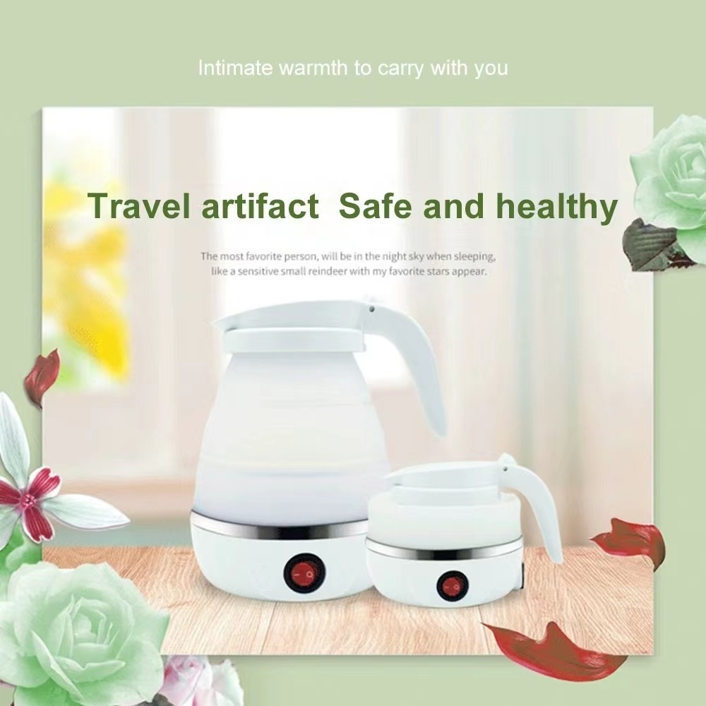 Good selling foldable water kettles coffee mini portable tea travel silicone water electric kettle