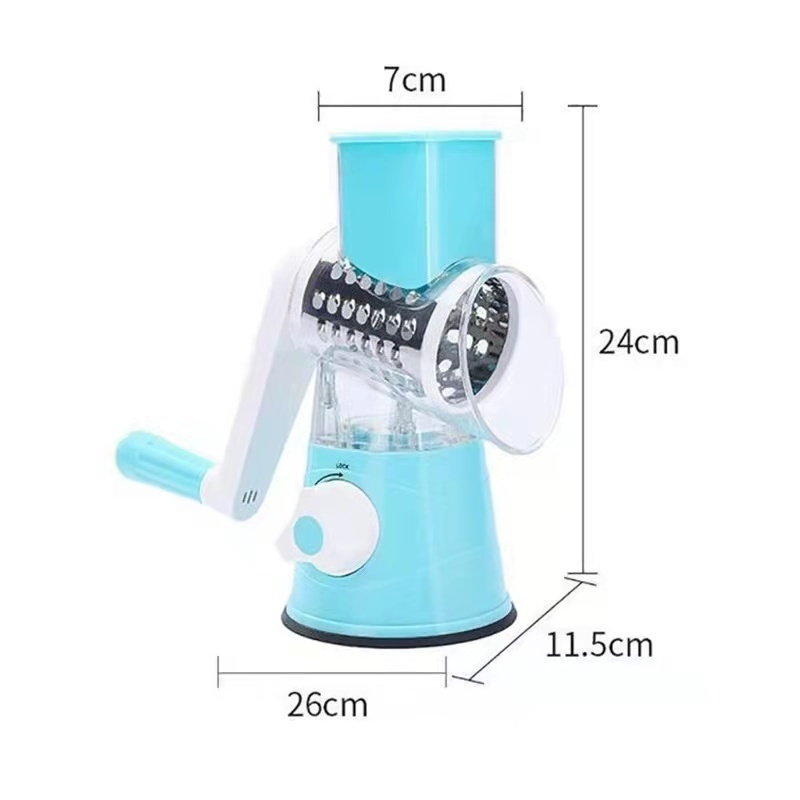 Multifunctional kitchen accessories spiral slicer rotary cheese grater fast fruit and vegetable chopping slicer table top grater