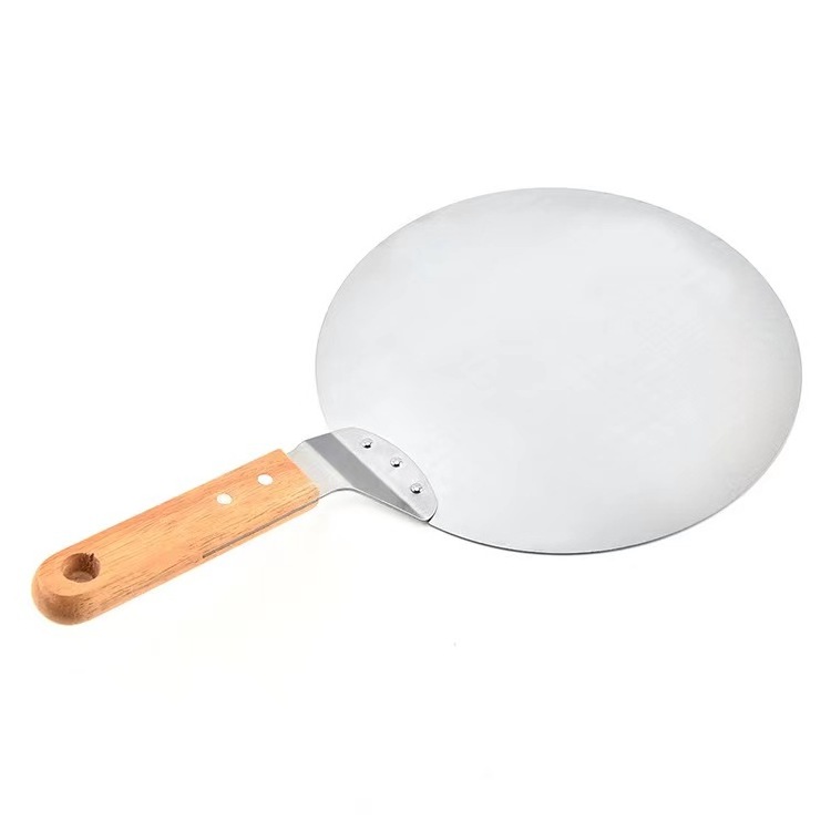 Foldable Round Pizza Peel Custom Stainless Steel Pizza Shovel with folding handle