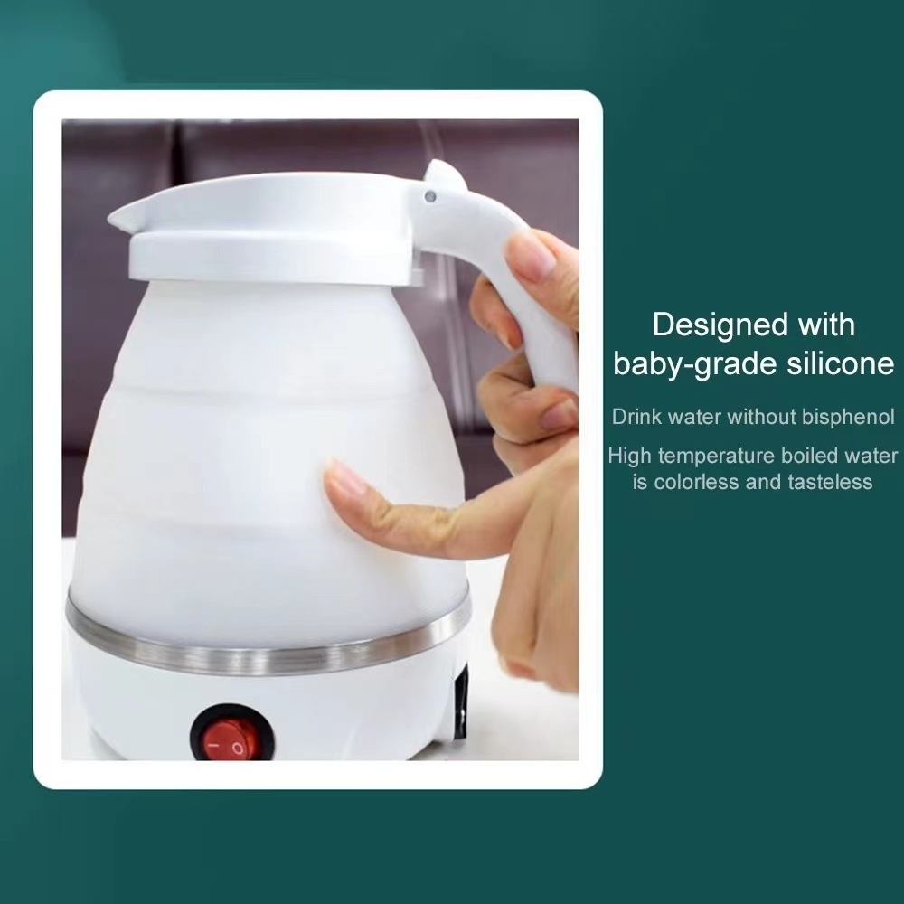 Good selling foldable water kettles coffee mini portable tea travel silicone water electric kettle