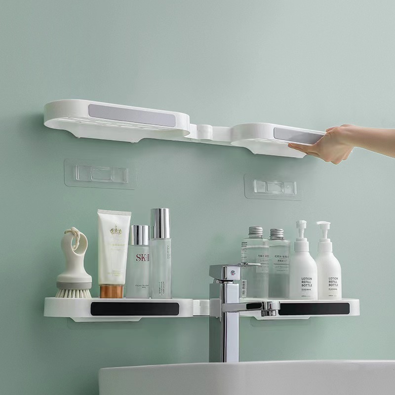 wall mounted shower adhesive shampoo stand towel storage bathroom corner toilet rack no drilling organizer