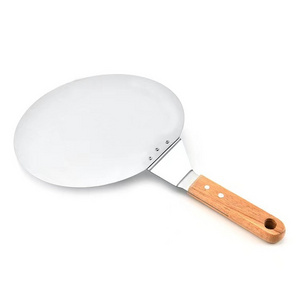 Foldable Round Pizza Peel Custom Stainless Steel Pizza Shovel with folding handle