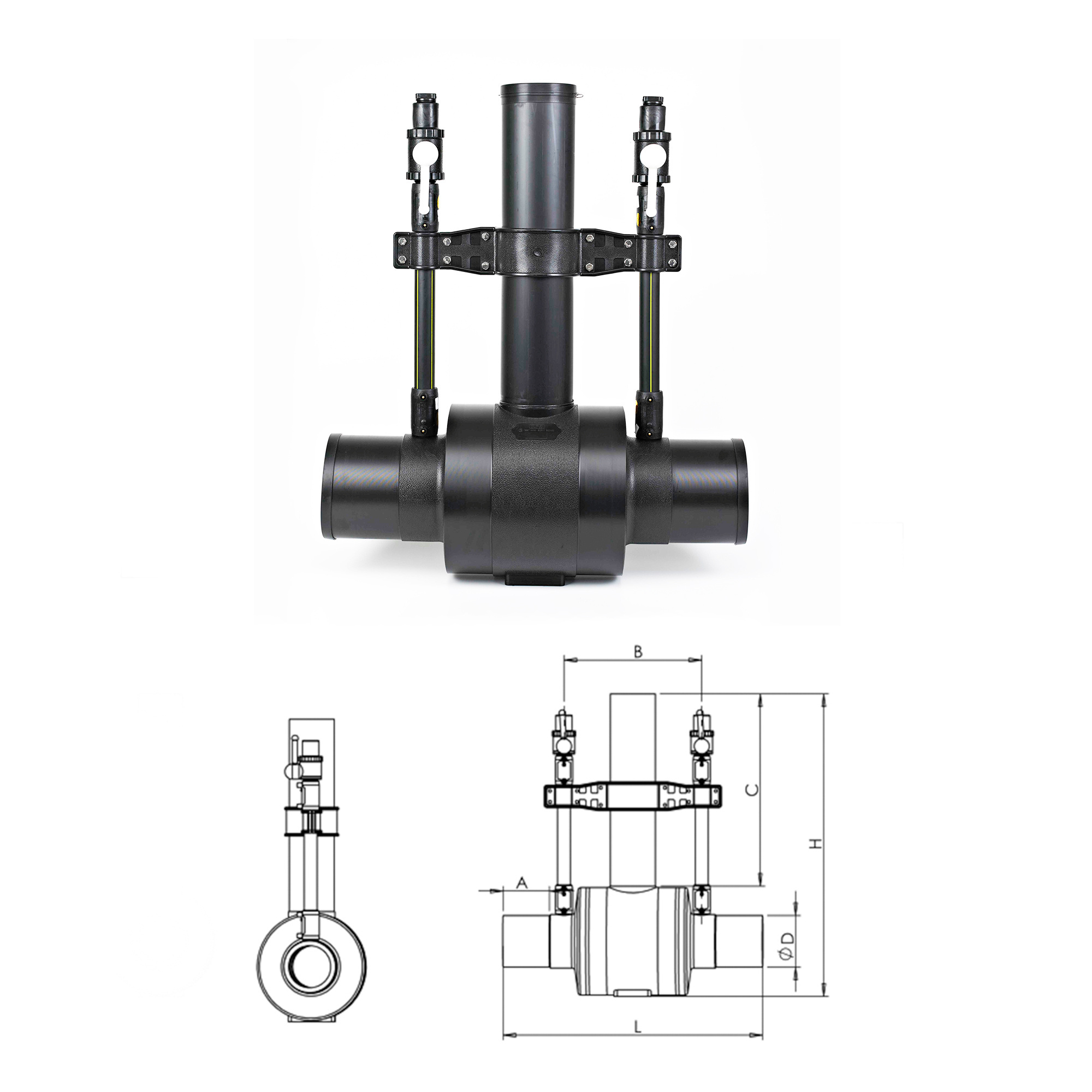 electrofusion HDPE ball valve fitting for gas with ce certificated