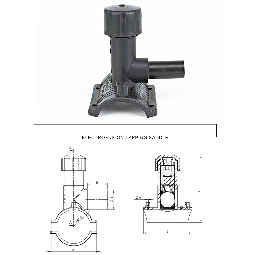 Polypropylene HDPE Pipe PN10 Tapping Clamp Saddle