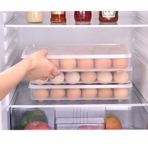 Refrigerator Storage Egg Box 24 Grid Pet Plastic Clear Freezer Eggs Storage Container Kitchen Refrigerator Organizer