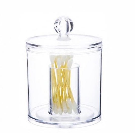 Hot Sale Clear Organizer Cotton Storage Buds Ball Dispenser Cotton Swab Pads Holder