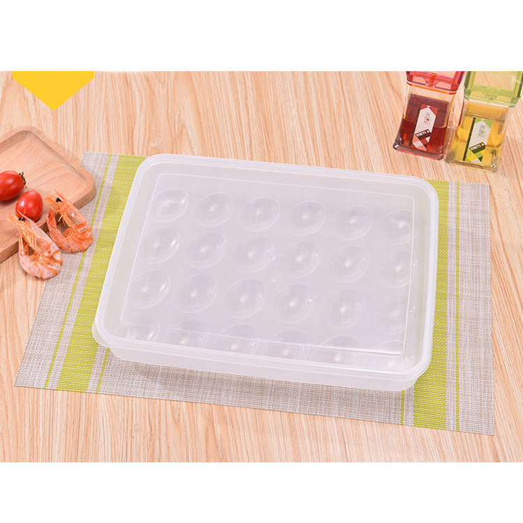 Refrigerator Storage Egg Box 24 Grid Pet Plastic Clear Freezer Eggs Storage Container Kitchen Refrigerator Organizer