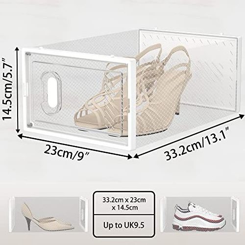 12 Transparent Plastic Stackable Shoe Boxes Women Men Shoe Box Storage Box With Lid