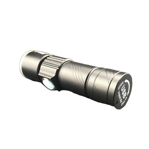 2021 Aluminum 18650 Emergency Pocket  led Manual usb Mini High Power Style Rechargeable Tactical led Torch Flashlight