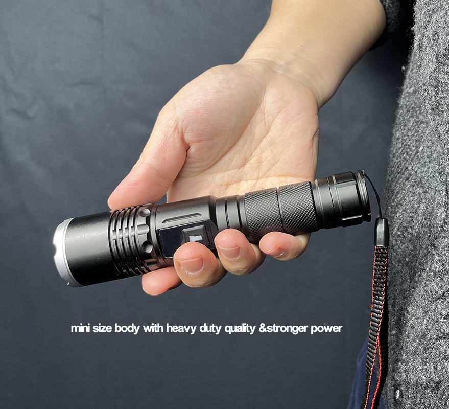 Portable Rechargeable Zoom laser  LED Flashlight Strong Light Torch 3 Lighting Modes Outdoor Emergency Mini Led Flashlight