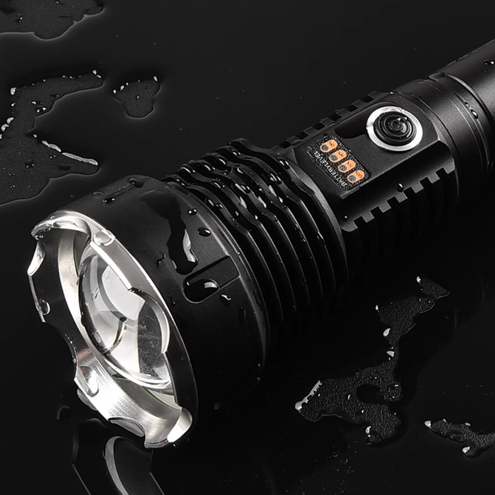 Flashlight Hand LED flash torch light Outdoor 1200 Lumen white laser  Waterproof LED Zoomable Flashlight