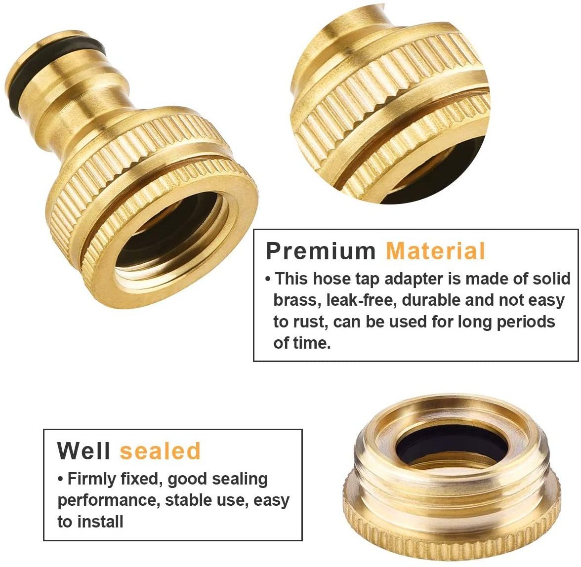 1/2 Inch 20mm to 3/4 Inch 25mm for Washing Machine Fittings Water Hose Pipe Tap Connector Female Threaded Faucet Adapter