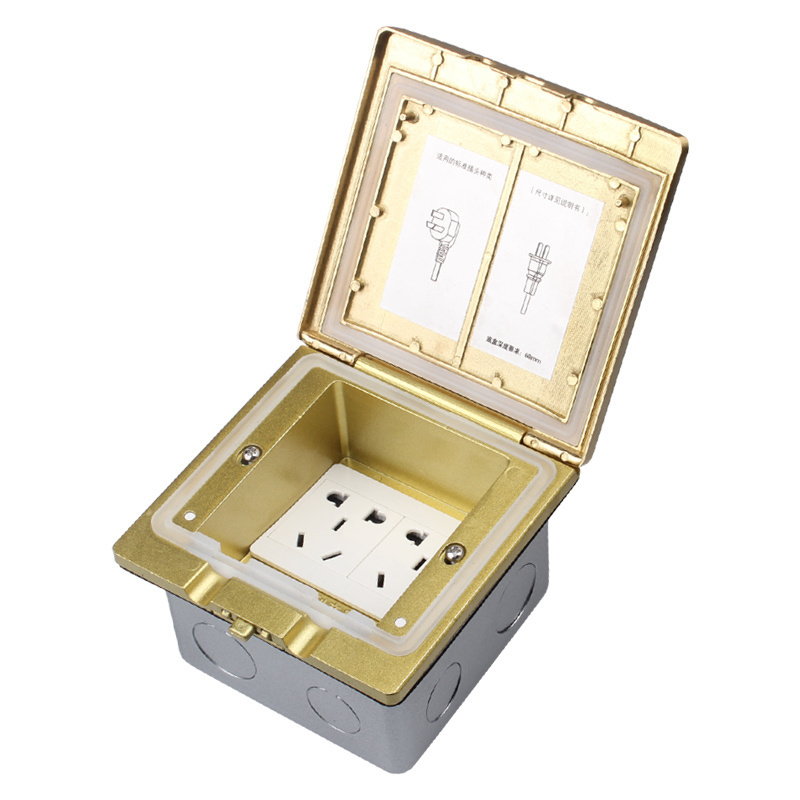 Waterproof copper ground socket golden and silvery color floor outlet