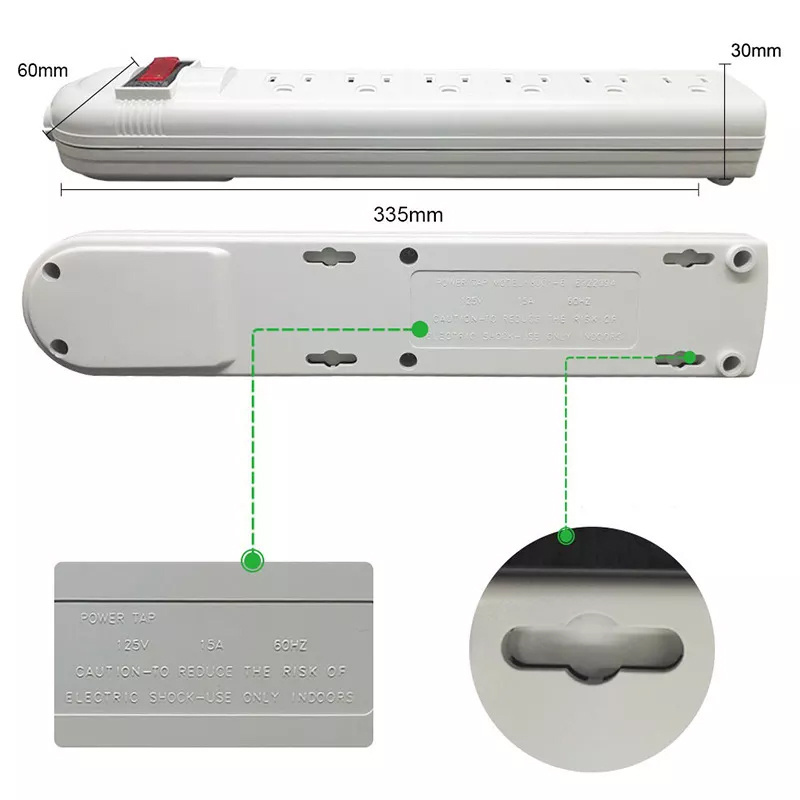 Customized Color Outlet Power Strips with USB Ports Universal Extension Board Electric Multi Power Socket