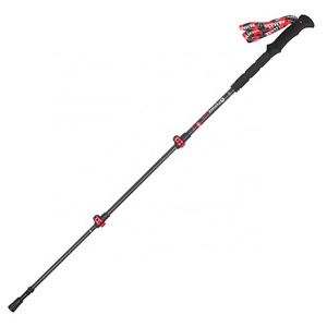 Alpine 3-section pole carbon fiber telescopic walking hiking Trekking Sticks aluminum alloy lock