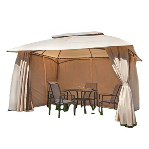 green Incbruce Outdoor Fabric/Steel Canopy Tent 10x10 Gazebo for Patios, Vented Polyester Fabric Gazebo with Mosquito Netting