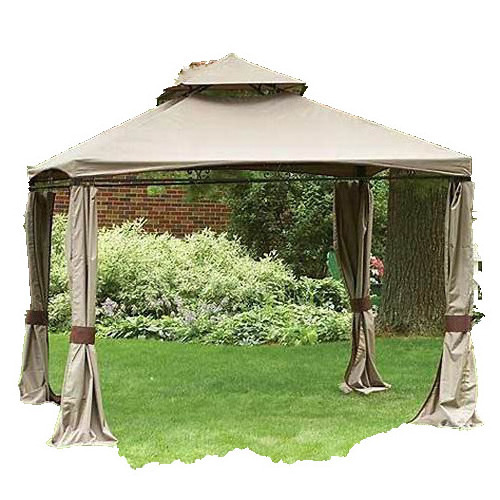 green Incbruce Outdoor Fabric/Steel Canopy Tent 10x10 Gazebo for Patios, Vented Polyester Fabric Gazebo with Mosquito Netting