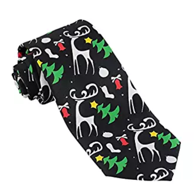 Men's Christmas decorations Holiday Tree Lights Novelty XL Extra Long Tie Necktie