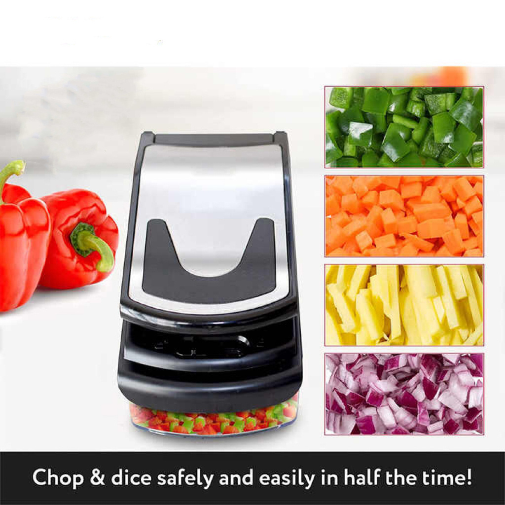 Vegetable Chopper - Spiralizer Vegetable Slicer - Onion Chopper with Container - Pro Food Chopper - Slicer Dicer Cutter