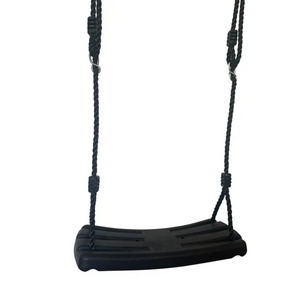 New Design Single Seat Swing Flexible Rubber Indoor and Outdoor Playground Swing with Wood Belt Standard Size Playground Swing