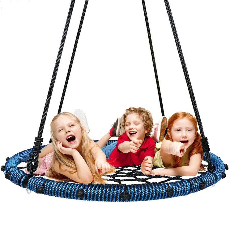 Outdoor Product Steel Tube with PE rope birds nest swing seat for double children play fun