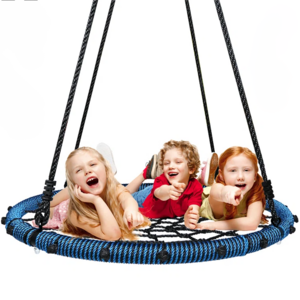 Outdoor Product Steel Tube with PE rope birds nest swing seat for double children play fun