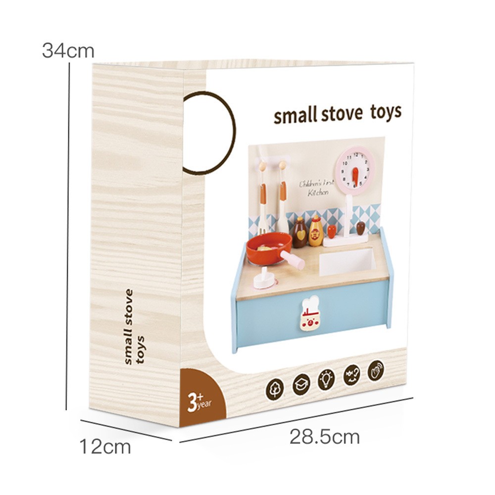 Unisex Pretend Play Mini Kitchen Set Real Table Cooking Bench Tableware Toys for Children Kids