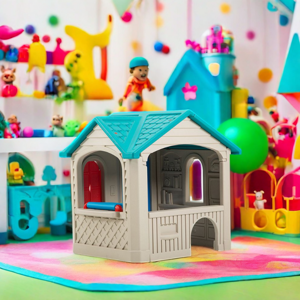 Indoor Kids Plastic Playhouse Garden Backyard Friendly Cartoon Play House for Kids' Doll Houses