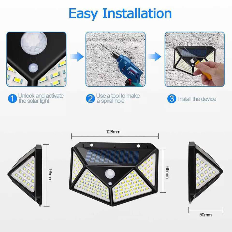 Outdoor Solar Stair Led Waterproof Step Landscape Lamp Garden Fence Deck Light