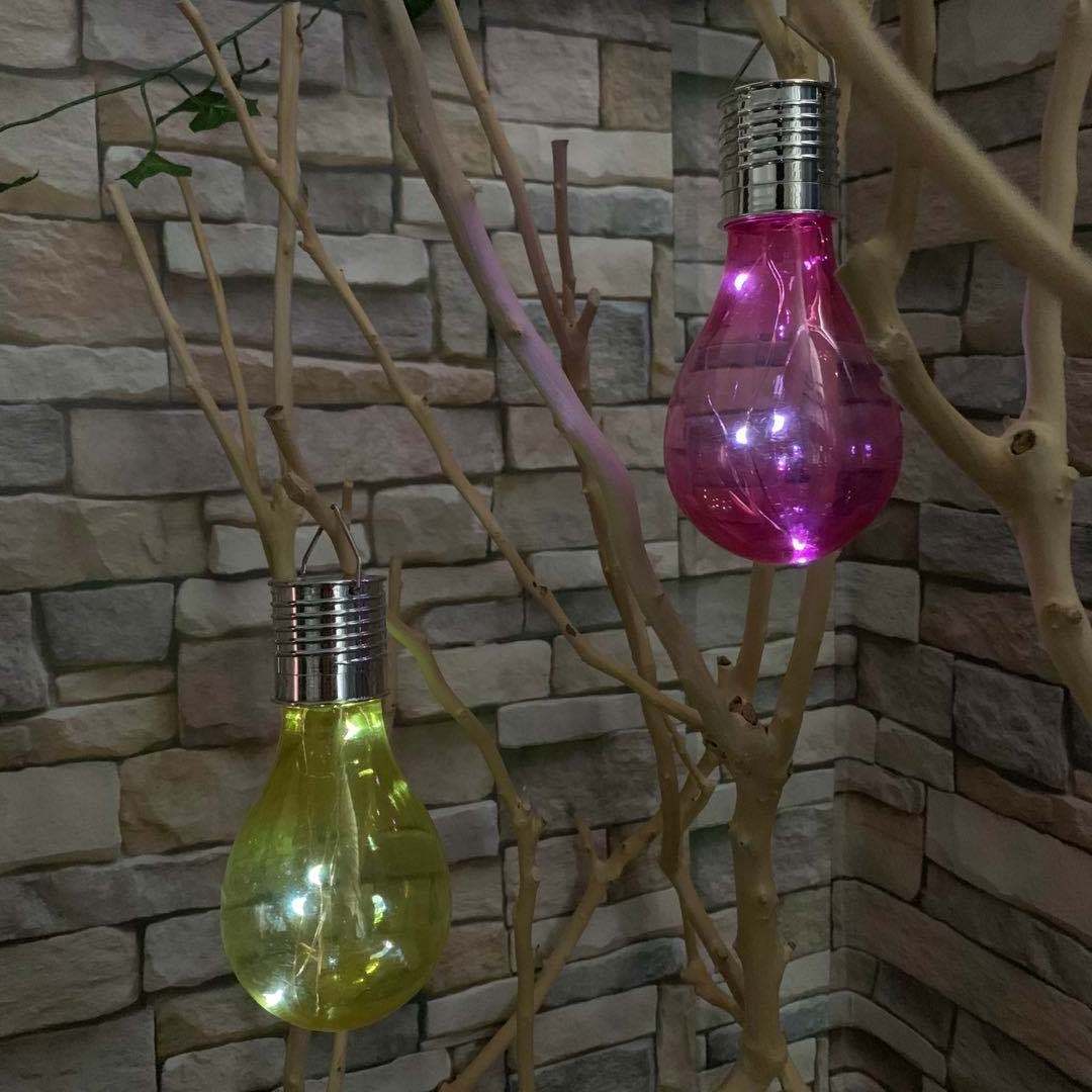 Factory Outdoor Waterproof Solar LED Garden Powered Hanging Light Bulb Outdoor