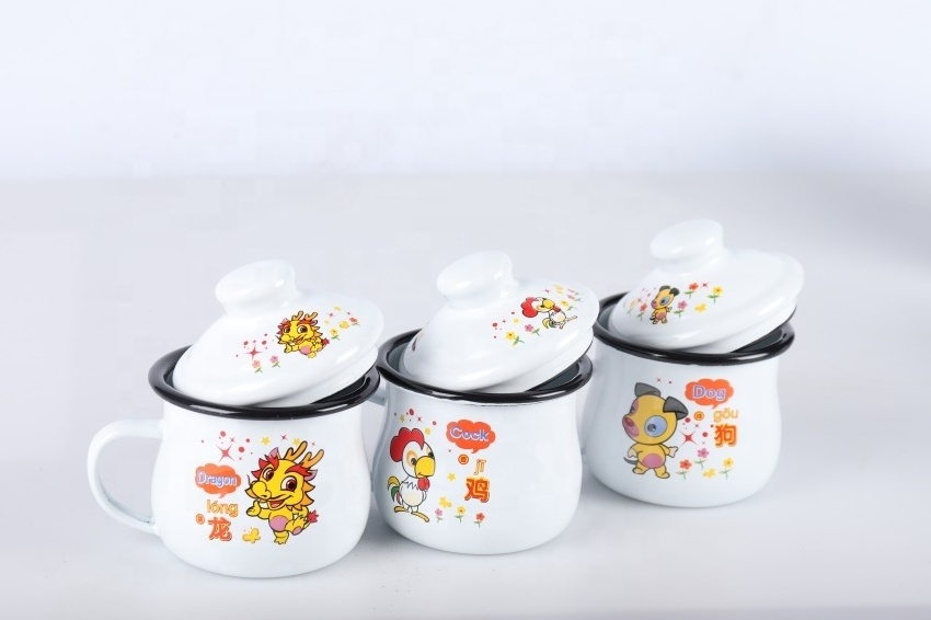 nursery school  Chick cock child baby animal mug Quality gifts Enamel tumbler 250ml  Milk Cup Water Kitchen metal oem gifts