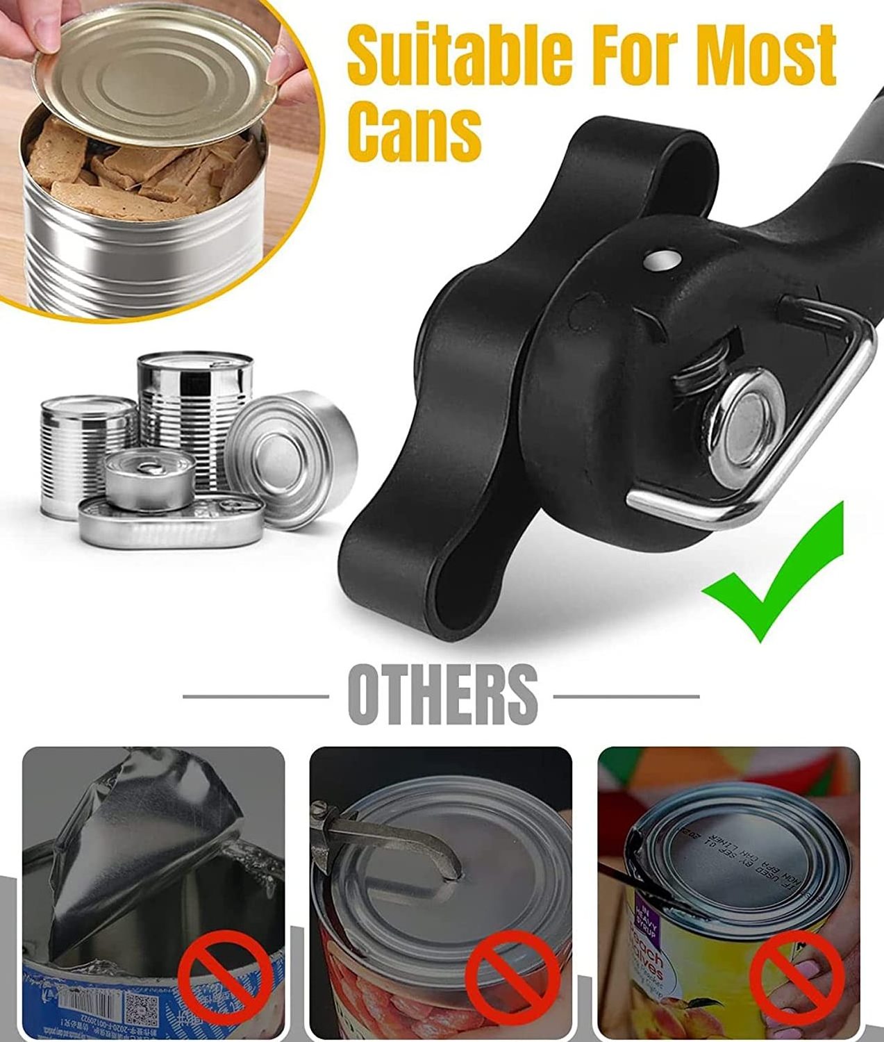 Smooth Edge Manual Can Opener Stainless Steel Bottle Openers