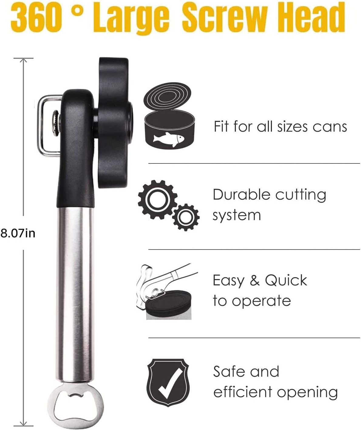 Smooth Edge Manual Can Opener Stainless Steel Bottle Openers