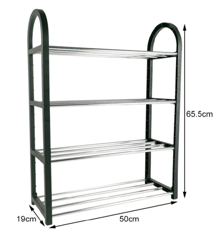 4 Tier Modern Shoe Rack Plastic Storage Rack Custom Light shoe racks for home