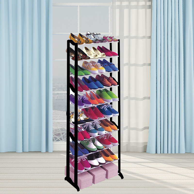 Home storage shelf large capacity organizer for entryways cabinet 10 tiers plastic shoe racks