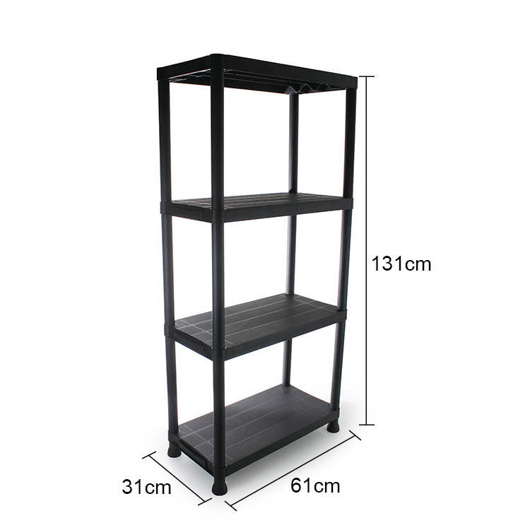 Hot sale 4 tier plastic storage racks shelving units for kitchen living room bedroom office use