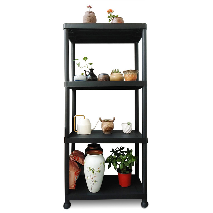 Hot sale 4 tier plastic storage racks shelving units for kitchen living room bedroom office use