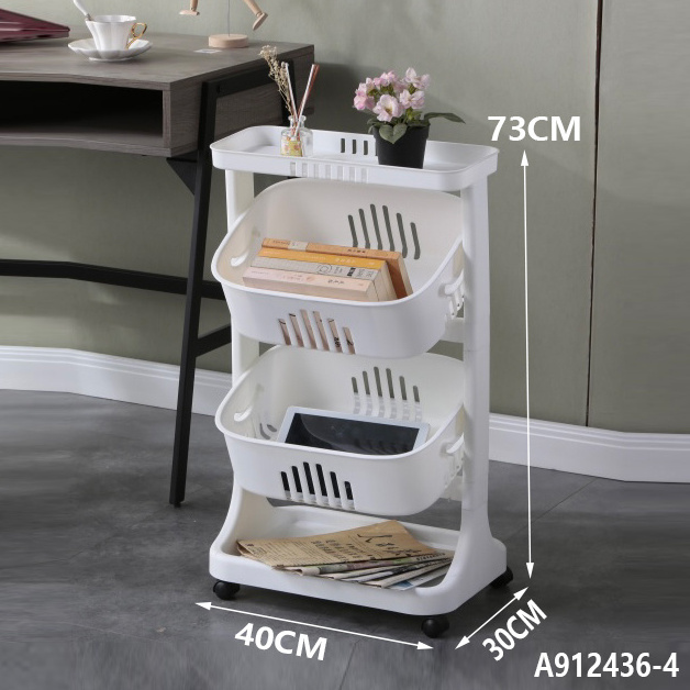 hot sale space saving household item fruit rack rolling organizer holder shelves units storage rack with wheels