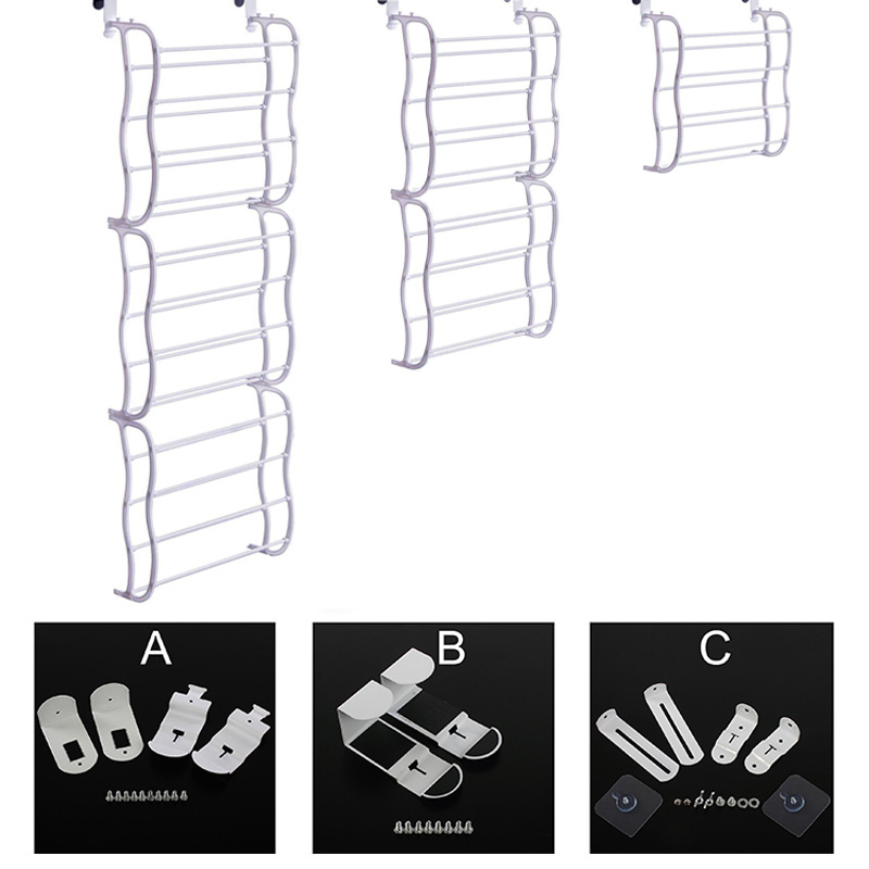 Over Door Hanging 12-layer shoe holder wall mounted iron shoe storage rack online hanging shoe rack