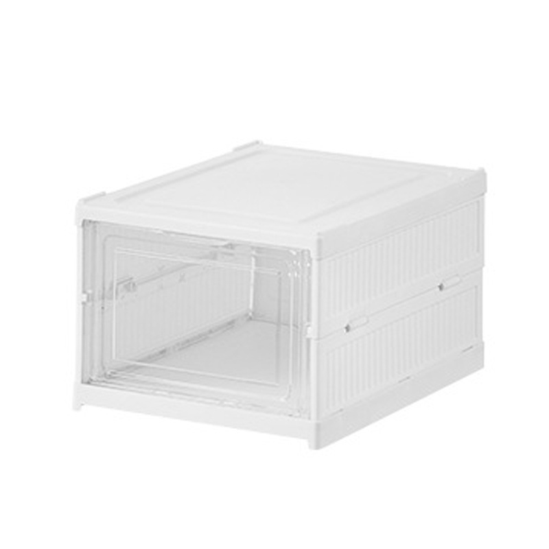 Hot sale Foldable Shoe Cabinet with Lids plastic Shoe Rack Collapsible Stackable Clear Shoes Storage Boxes with Door