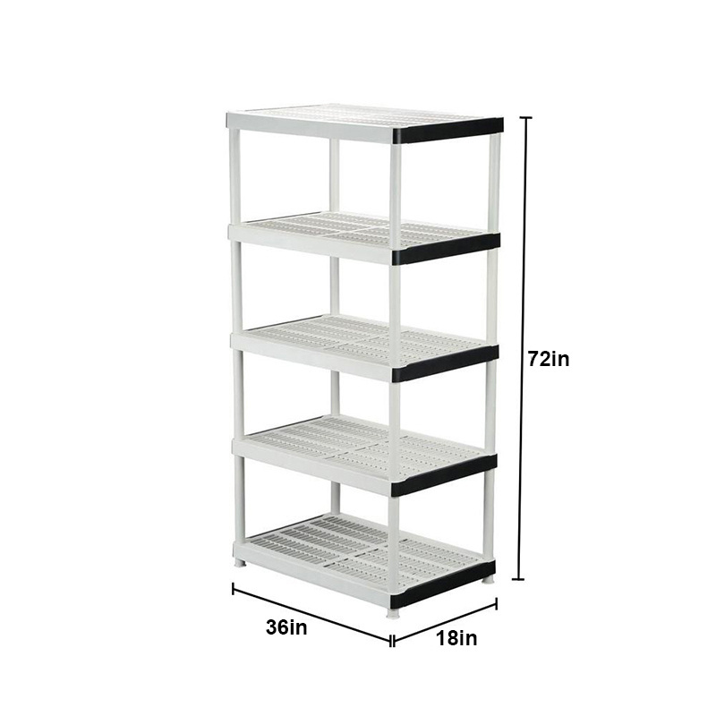 Good Quality Kitchen Racking Shelves, Plastic Shelves Storage Racks Black 4 Tier Book Shelving For Homes