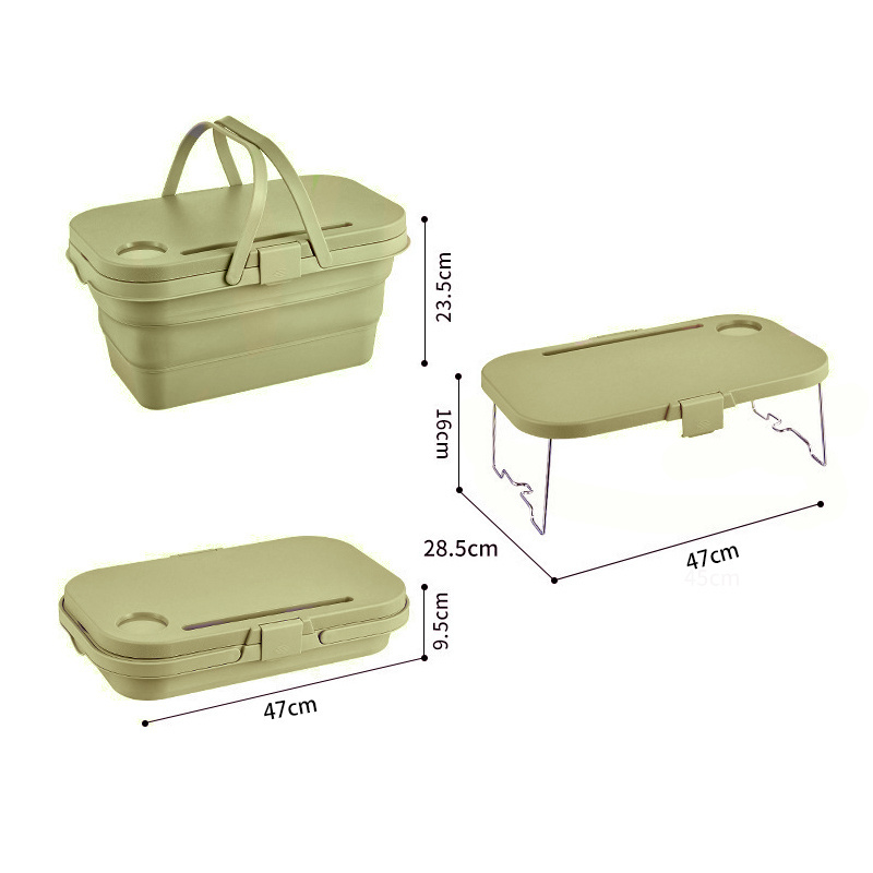 Hot selling Collapsible Picnic Basket Large Capacity Storage Box Outdoor Picnic Foldable Basket with Handle for Camping Travel