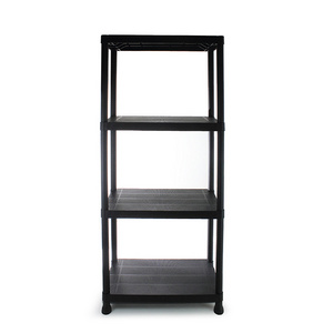 4 layer multipurpose storage shelf Black Plastic Shelving Rack Unit Shelf Organiser Holder Garage Shed Plastic Shelves